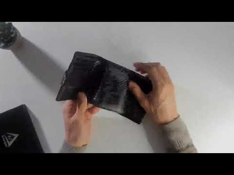 KJENIUS® “Michelangelo” Portafoglio Uomo Verticale Grande in Fibra di Carbonio, Borsello da donna pe