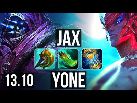 JAX vs YONE (TOP) | 2.0M mastery, 6 solo kills, 1000+ games | KR Master | 13.10