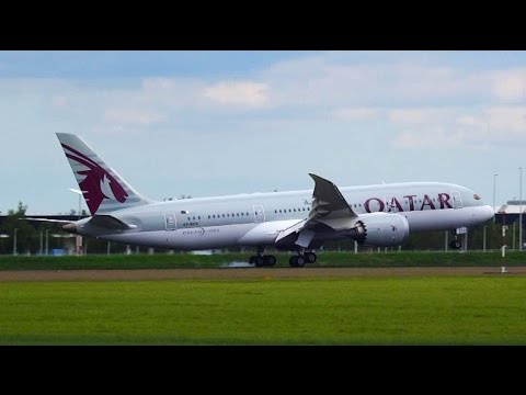 Qatar B787  Inauguration flight landing @ Amsterdam Schiphol Airport