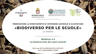 Progetto «BiodiverSO per le scuole» (a.s. 2023/2024) - Seminario n°3: Biodiversità dei semi antichi