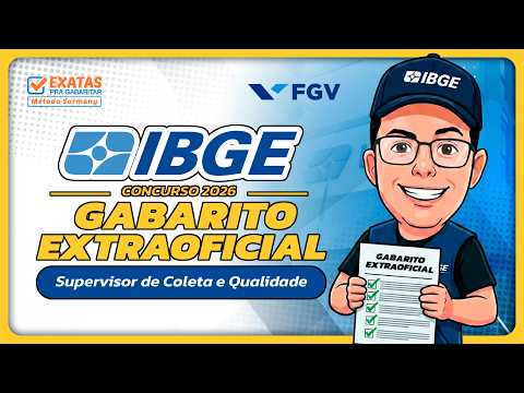 IBGE 2026: Gabarito Extraoficial (Supervisor de Coleta e Qualidade) Matemática e Raciocínio Lógico