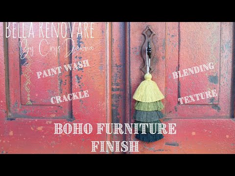 How to Get the Aged Southwest Boho Look with Blending Paint, Crackle Finish and Paint Wash