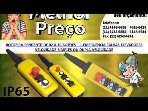 BOTOEIRAS DE 02 BOTÕES A 10 BOTÕES PARA TALHAS ELEVADORES   J FONTANA TALHAS