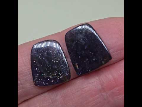 Иолит (кордиерит) с солнечным камнем - плоская вставка (пара) для создания ювелирных украшений 8,4 ct - фото 1 - id-p2096150127