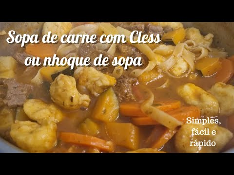 SOPA DE CARNE COM CLESS | SOPA SIMPLES, FÁCIL E RÁPIDO | #sopa #receitas