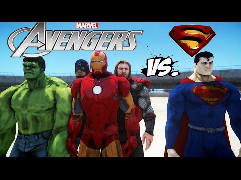 THE AVENGERS VS SUPERMAN - IRON MAN, HULK, THOR, CAPTAIN AMERICA VS MAN OF STEEL Video