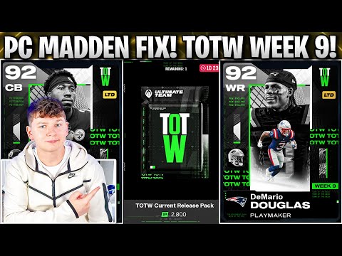 PC MADDEN FIX! TOTW WEEK 9! JOEY PORTER JR, DOUGLAS, AND MORE!