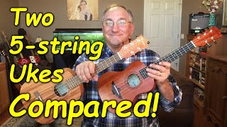 Video thumbnail for The Aklot and Kmise 5-string Ukuleles Compared!  Which do you like better? by Steve's Strings