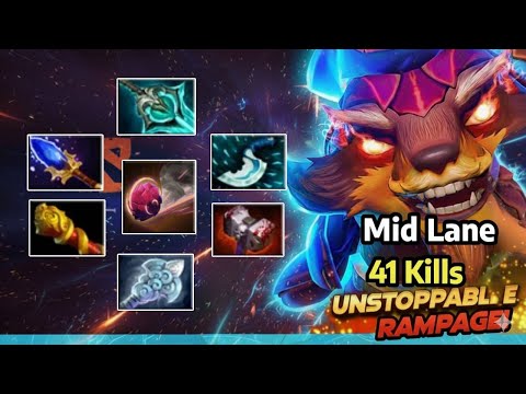Pangolier 41 KILLS RAMPAGE Show!! 😎 Mid Lane Pro Build | Dota 2 Gameplay