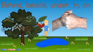 ♫The prepositions and insects/outdoors song for kids!♫ (behind, beside, under, in, on)