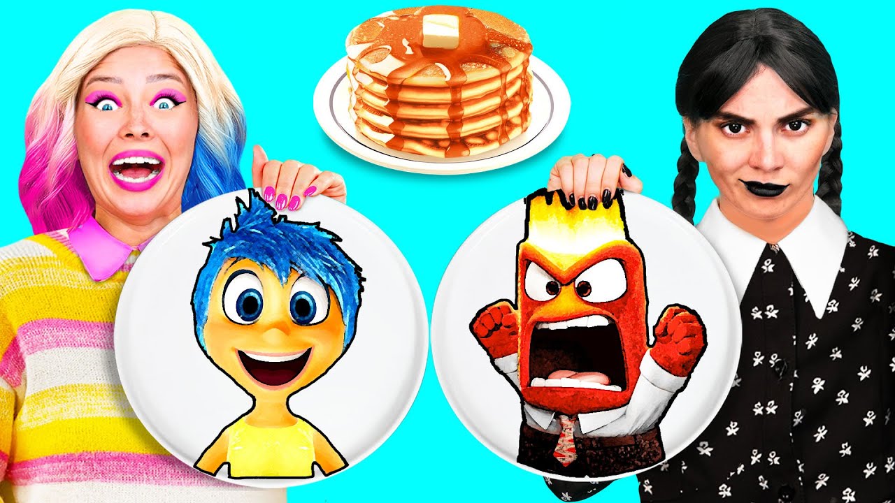 Desafio da Panqueca Artística com Wednesday Addams | Guerras de Pegadinhas Fun Challenge
