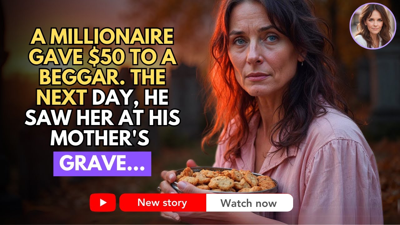 A Millionaire Gave $50 To A Beggar. The Next Day, He Saw Her At His Mother's Grave...