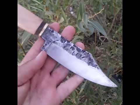 cuchillos estilo bowie/ forjado a partir de elastico de auto