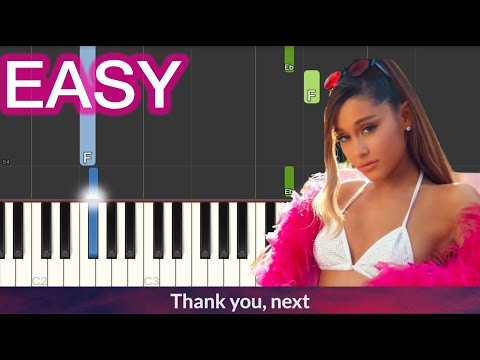 Ariana Grande - thank u, next EASY Piano Tutorial + LYRICS