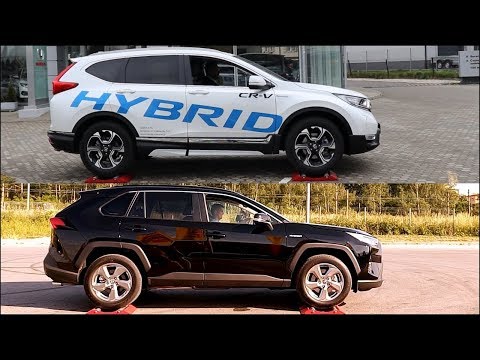 SLIP TEST -  Honda CR-V Hybrid Real Time AWD vs Toyota Rav4 Hybrid AWD-i  - @4x4.tests.on.rollers