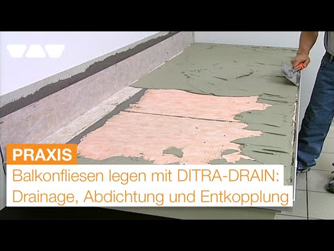 Balkonaufbau: Fliesen legen mit Drainage, Abdichtung und Entkopplung