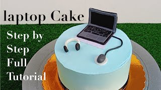 laptop cake ।। how to make a laptop cake design ।। simple laptop cake design