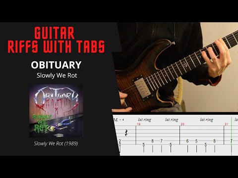Obituary - Slowly We Rot - Guitar riffs with tabs / cover / lesson