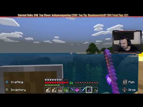 Minecraft "Chill Stream" March 31, 2019 pt3 - Fishing and Helmet Finale