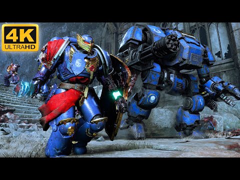 Ultramarines VICTRIX HONOUR GUARD vs Chaos Invasion - Warhammer 40k Space Marine 2 (4K)