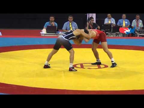 Jr World FS - Zaseev (RUS) tech. fall Dieringer (USA), 74 kg gold match