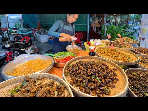 Must-Try Exotic Food in Siem Reap ! Crispy Fried Cricket, Grasshopper & more | Cambodian Street Food