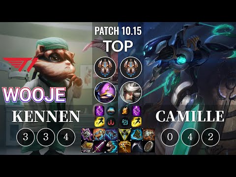 T1 Wooje Kennen vs Camille Top - KR Patch 10.15