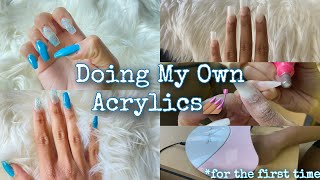 Doing My OWN Acrylic Nails For the First Time💅🏽