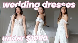 Trying on Affordable Wedding Dresses AT HOME | Azazie, Lulu's, Afarose, Avery Austin