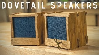 Hand-Cut Dovetail Computer Speakers // Woodworking