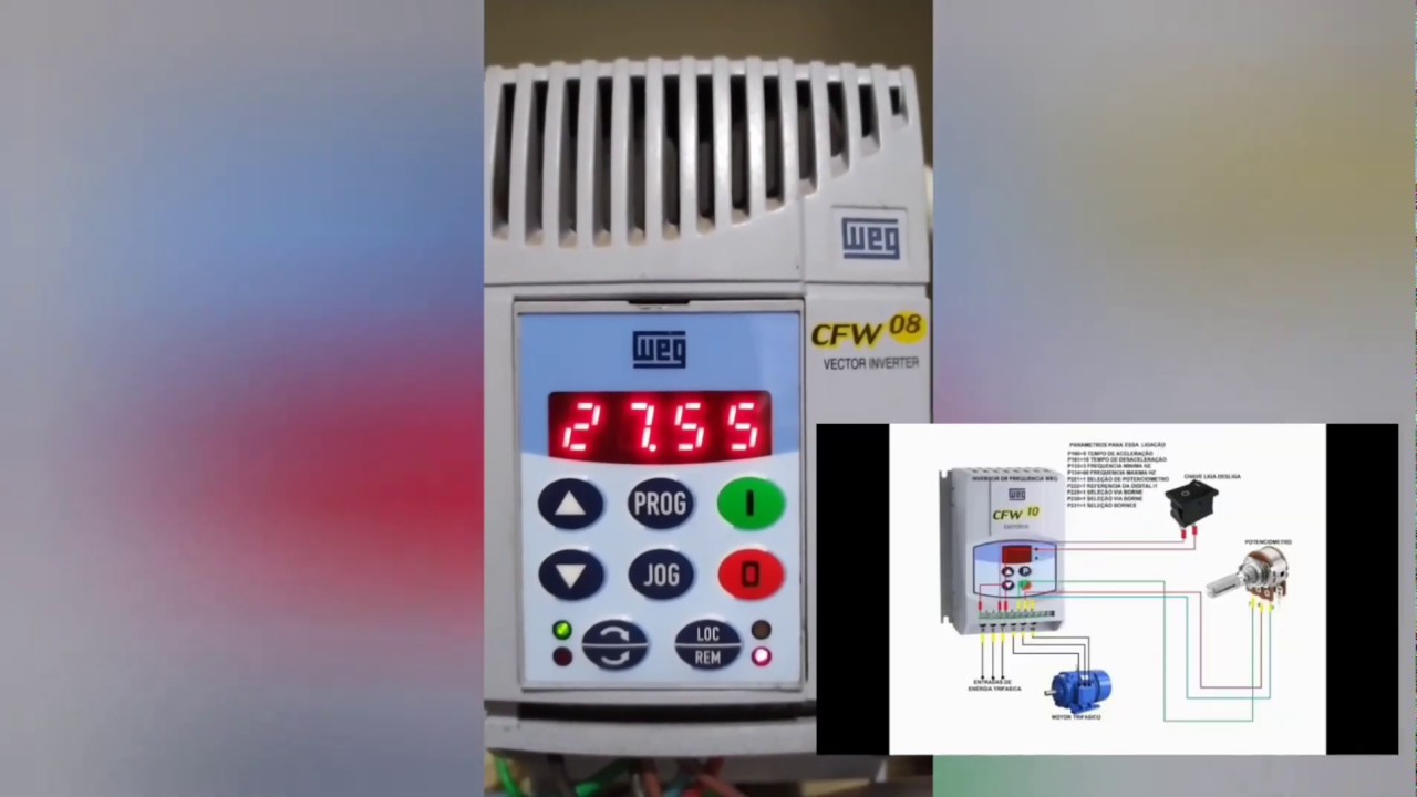 Como parametrizar inversor de frequência. (Parâmetros de acionamento, frenagem e proteção.)