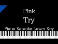 【Piano Karaoke Instrumental】Try / P!nk 【Lower Key】