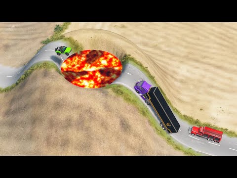 Cars vs Giant Crater MEME2 - Meteorite Crashes into Super Police Car - BeamNG.Drive