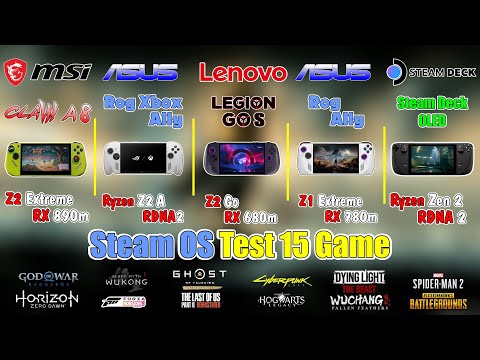 Steam OS | Msi Claw A8 & Vs Steam Deck Oled & Legion Go S & Rog Ally & Rog Xbox Ally Test 15 Game
