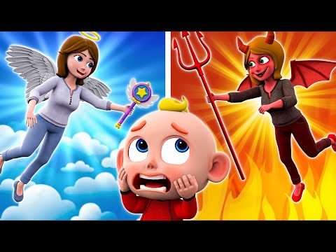 Mom Angel or Mom Demon 😈✨😇 | I love you mommy 😍 | More Nursery Rhymes & Kids Songs