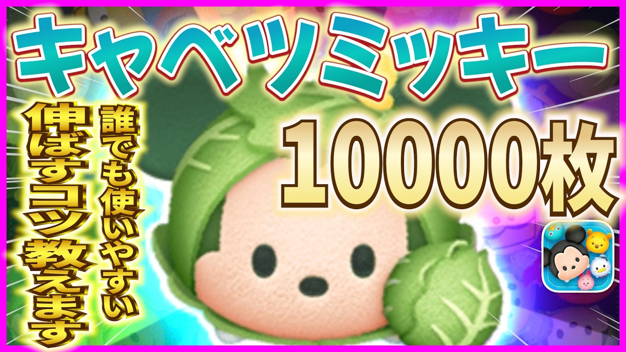 キャベツミッキー1万枚！！ 少しの意識改革でさらに伸ばせるかも！？【ツムツム】