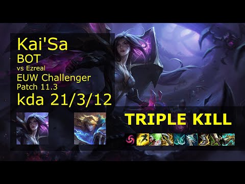 Kai'Sa ADC & Pyke vs Ezreal & Yuumi - EUW Challenger 21/3/12 Patch 11.3 Gameplay