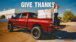 Lifted Trucks delivers a Truckload of Turkeys to the St. Mary's Food Bank