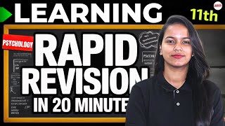 Class 11 Psychology Chapter 5 Learning Rapid Revision by Savvy Mam | The Savvy Humanities
