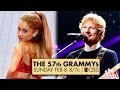 Ariana Grande and Ed Sheeran Grammys 2015.