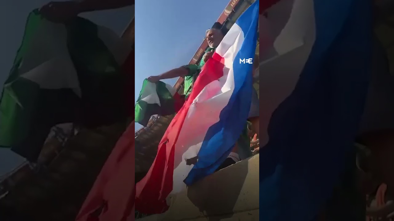 Maccabi Haifa fans burn the Palestinian flag while chanting ‘Gaza is a cemetery’