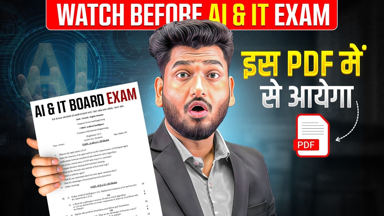 Class 10th AI (402) & IT (417) Exam 2026 😱 Most Important Questions PDF | Watch Before Exam