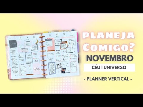 Planeja COMIGO? Planejando a semana no meu Classic HAPPY PLANNER Vertical.. Tema: Céu Universo.
