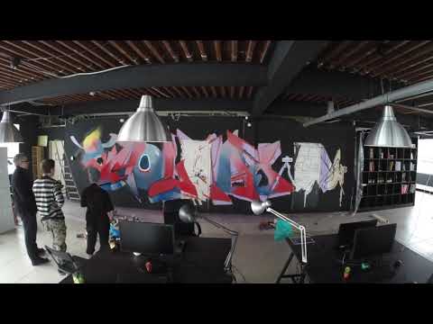 Kate HB x Zyko x Holmax - Graffiti Art in Office, Russia (2018)