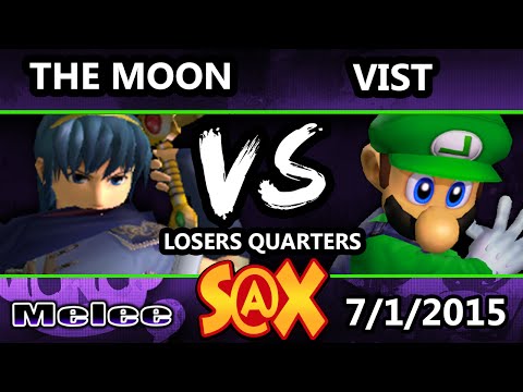 S@X 104 - CT | The Moon (Marth) Vs. Vist (Lugi) SSBM Losers Quarters - Smash Melee