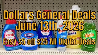 6/13/26 - Dollar General $5 off $25 Couponing Deals For Saturday