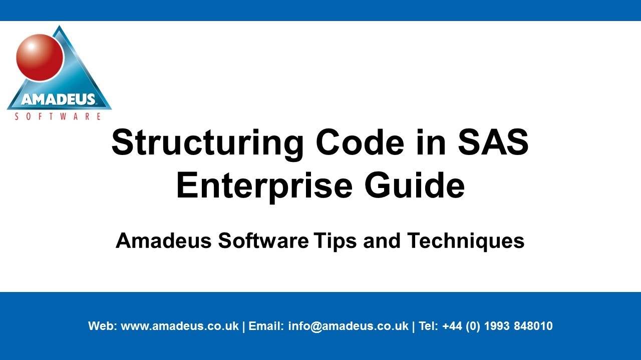 SAS Tip: Structuring Code in SAS Enterprise Guide