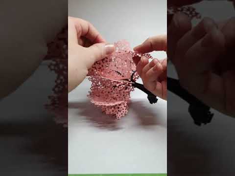 How to make cherry blossom tree pop up card from SVG template cut on Cricut machine