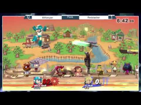 Smash 4: NHSSBV - MiKenyan (Megaman) Vs Redslasher (Cloud) - RR Pools