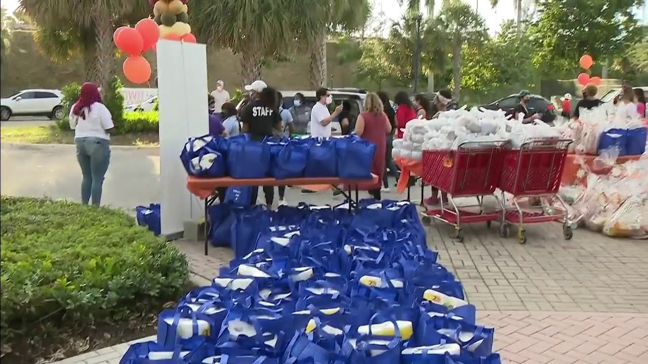 Families grateful for holiday food giveaways following tough year for many across South Florida